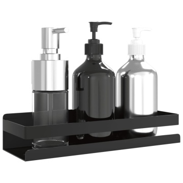 Raft de duș negru mat 30x10x6 cm oțel inoxidabil 304 periat - Img 3