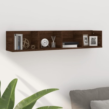 Raft de perete CD-uri, stejar maro, 100x18x18 cm lemn prelucrat - Img 1