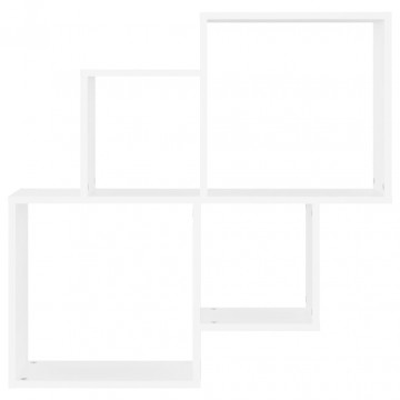 Raft de perete cub, alb, 80x15x78,5 cm PAL - Img 3