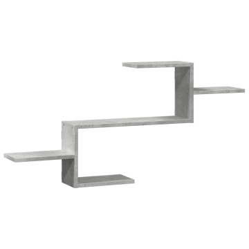 Raft de perete, gri beton, 104x15x49 cm , lemn prelucrat - Img 2