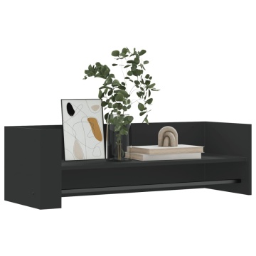 Raft de perete, negru, 100x35x30,5 cm, lemn prelucrat - Img 3