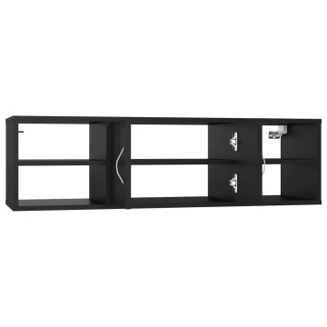 Raft de perete, negru, 102x30x29 cm, PAL - Img 8