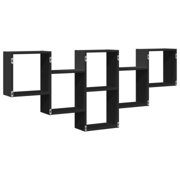 Raft de perete, negru, 159x18x66 cm, lemn prelucrat - Img 5