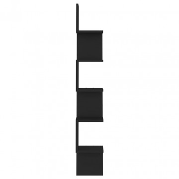 Raft de perete pentru colț, negru, 20x20x127,5 cm, PAL - Img 3