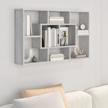 Raft de perete, sonoma gri, 85x16x52,5 cm, lemn compozit - Img 1