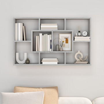 Raft de perete, sonoma gri, 85x16x52,5 cm, lemn compozit - Img 3