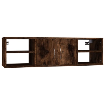 Raft de perete, stejar fumuriu, 102x30x29 cm, lemn compozit - Img 2