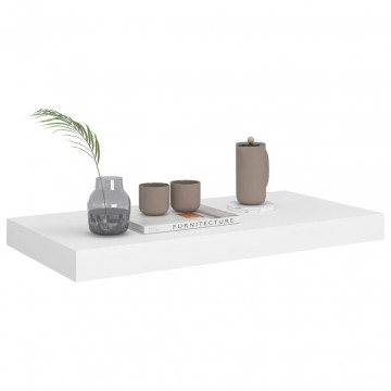 Raft de perete suspendat, alb, 50x23x3,8 cm, MDF - Img 3
