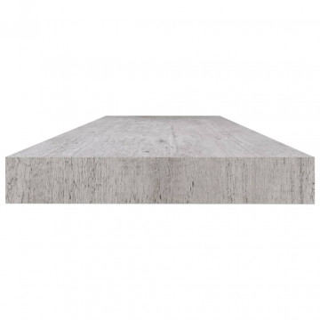 Raft de perete suspendat, gri beton, 120x23,5x3,8 cm, MDF - Img 7