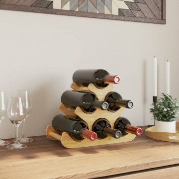 Raft de vin, pentru 6 sticle, 35x18x25,5 cm, bambus - Img 1