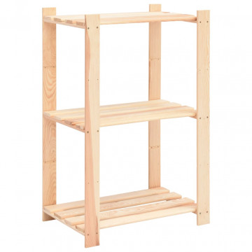 Raft depozitare 3 niveluri, 60x38x90 cm lemn masiv pin, 150 kg - Img 1