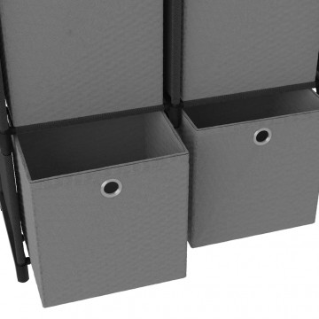 Raft expunere, 6 cuburi + cutii, negru, 103x30x72,5 cm, textil - Img 4