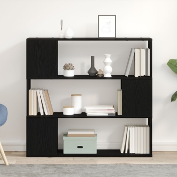 Raft Negru Stejar 100x24x94 cm din lemn prelucrat - Img 1