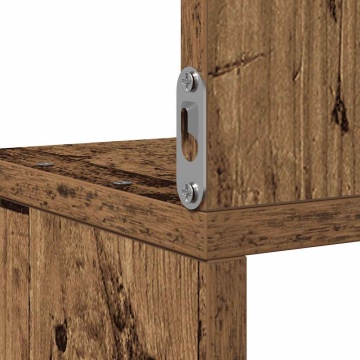 Raft perete pentru colț lemn vechi 20x20x127,5cm lemn prelucrat - Img 6