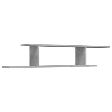Raft TV cu montaj pe perete, gri beton, 125x18x23 cm, PAL - Img 2