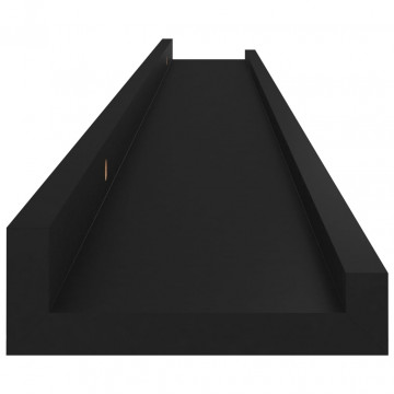 Rafturi de perete, 2 buc., negru, 100x9x3 cm - Img 6