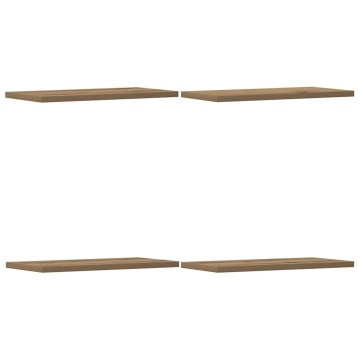 Rafturi de perete, 4 buc., stejar artizanal, 40x20x1,5 cm, lemn - Img 2
