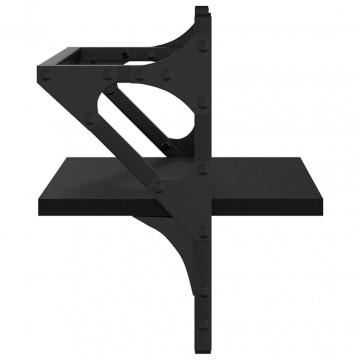 Rafturi de perete cu bare, 2 buc, negru, 40x25x30 cm - Img 5