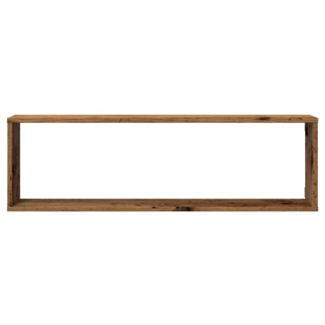 Rafturi de perete cub, 2 buc., lemn vechi, 100x15x30 cm, lemn - Img 8