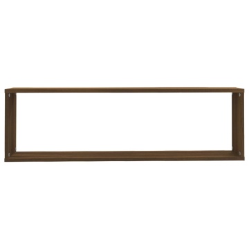 Rafturi de perete cub, 2 buc., stejar maro 100x15x30 cm lemn - Img 5