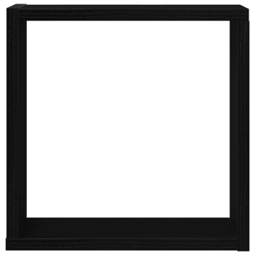 Rafturi de perete cub 2 buc. stejar negru, 30x15x30 cm lemn - Img 5