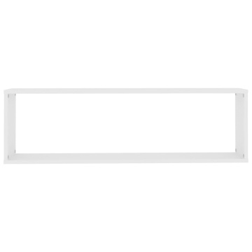 Rafturi de perete cub, 4 buc., alb, 100x15x30cm PAL - Img 6