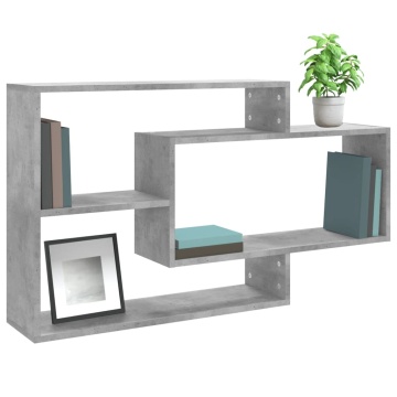 Rafturi de perete, gri beton, 104x20x58,5 cm, lemn prelucrat - Img 3