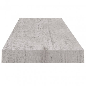 Rafturi de perete suspendate,2 buc,gri beton,80x23,5x3,8 cm,MDF - Img 5