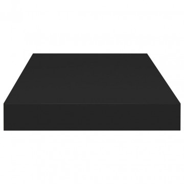 Rafturi de perete suspendate, 4 buc., negru, 50x23x3,8 cm, MDF - Img 8