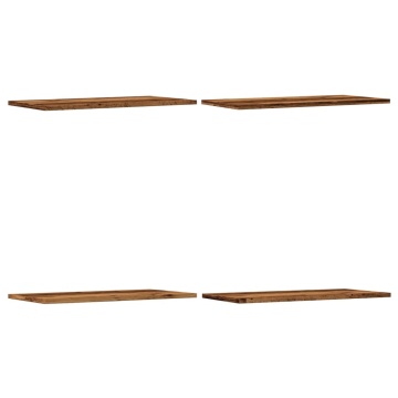 Rafturi perete 4 buc., lemn vechi, 60x30x1,5 cm, lemn prelucrat - Img 2