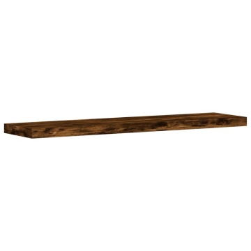 Rafturi perete 4 buc. stejar fumuriu 40x10x1,5 cm lemn compozit - Img 4