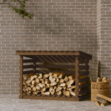Rastel lemne de foc, maro miere, 108x73x79 cm, lemn masiv pin - Img 1