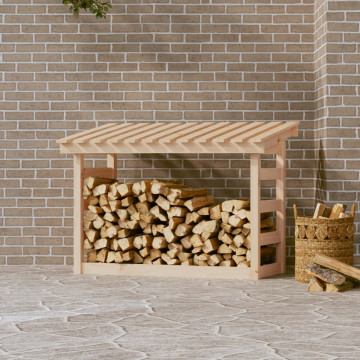 Rastel pentru lemne de foc, 108x64,5x78 cm, lemn masiv pin - Img 1