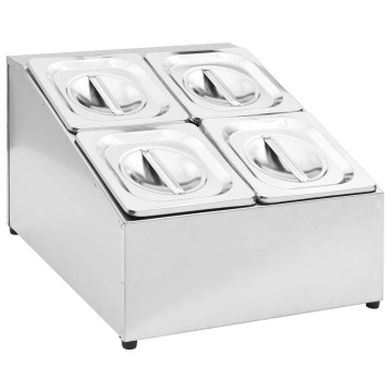 Recipient Gastronorm cu 4 secțiuni GN 1/6 oțel inoxidabil - Img 2