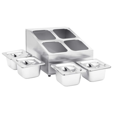 Recipient Gastronorm cu 4 secțiuni GN 1/6 oțel inoxidabil - Img 6