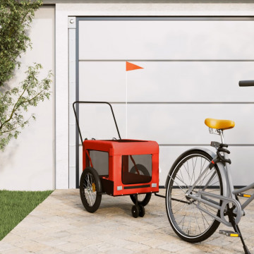 Remorcă bicicletă animale companie portocaliu/negru oxford/fier - Img 1