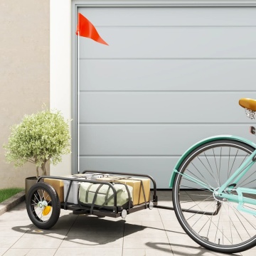 Remorcă de bicicletă, negru, 122x53x31 cm, fier - Img 1