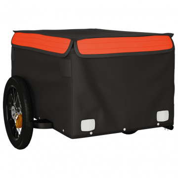Remorcă de marfă pentru biciclete negru&portocaliu 30 kg fier - Img 4