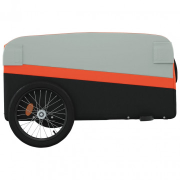 Remorcă de marfă pentru biciclete negru/portocaliu 45 kg fier - Img 6