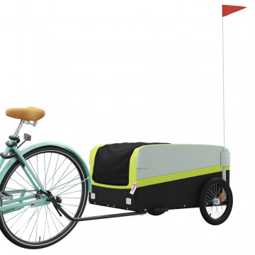 Remorcă de marfă pentru biciclete, negru & verde, 45 kg, fier - Img 3