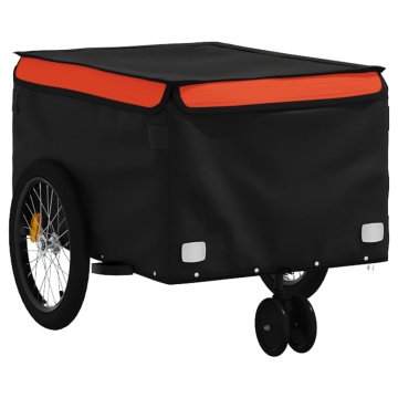 Remorcă pentru biciclete negru/portocaliu, 30 kg, fier - Img 4