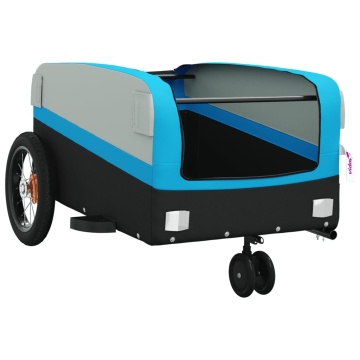 Remorcă pentru biciclete, negru și albastru, 30 kg, fier - Img 8