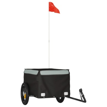 Remorcă pentru biciclete, negru și gri, 30 kg, fier - Img 2