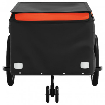 Remorcă pentru biciclete, negru și portocaliu, 45 kg, fier - Img 5
