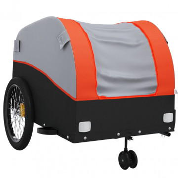Remorcă pentru biciclete, negru și portocaliu, 45 kg, fier - Img 4