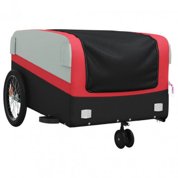Remorcă pentru biciclete, negru și roșu, 45 kg, fier - Img 3