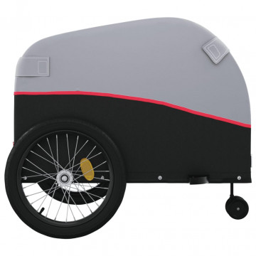 Remorcă pentru biciclete, negru și roșu, 45 kg, fier - Img 6