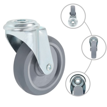 Roți pivotante cu gaură pentru șurub, 4 buc., 100 mm - Img 5