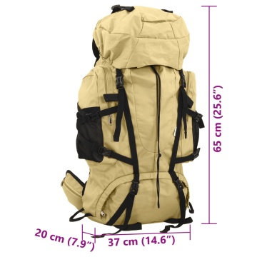 Rucsac de drumeție, kaki, 60 L, țesătură oxford - Img 7