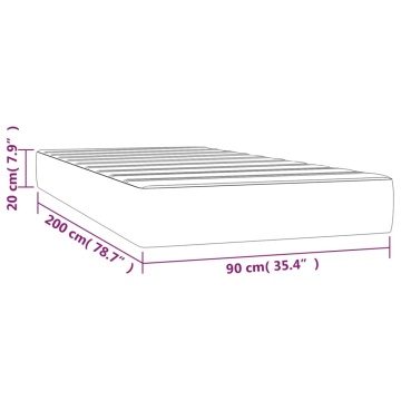Saltea de pat cu arcuri, alb, 90x200x20 cm, piele ecologică - Img 6